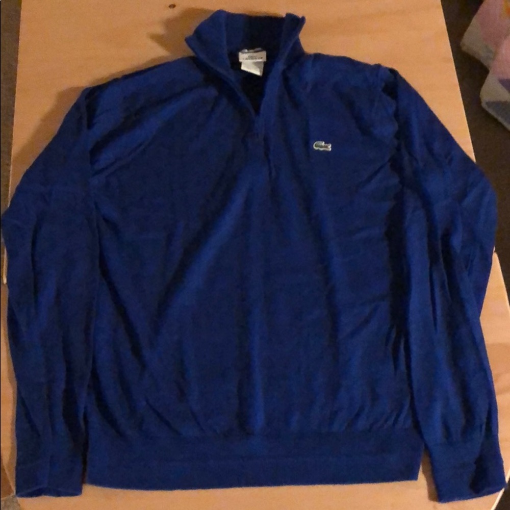 Blue LACOSTE quarter zip sweater